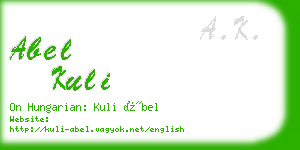 abel kuli business card